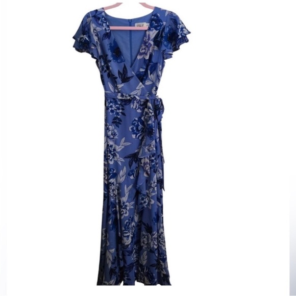 Eliza J Blue Floral Maxi Dress size 8 - Picture 5 of 8